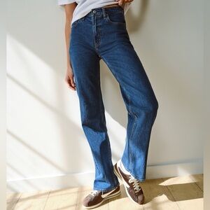 Abercrombie & Fitch The 90s Relaxed Jean High Rise Dark Wash Denim